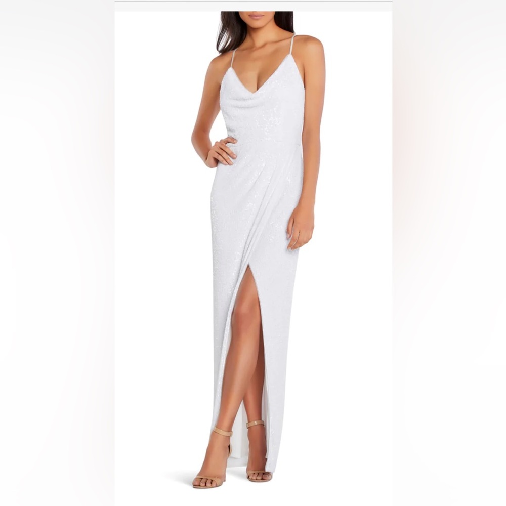 Aidan Mattox - Cowl Neck Column Gown